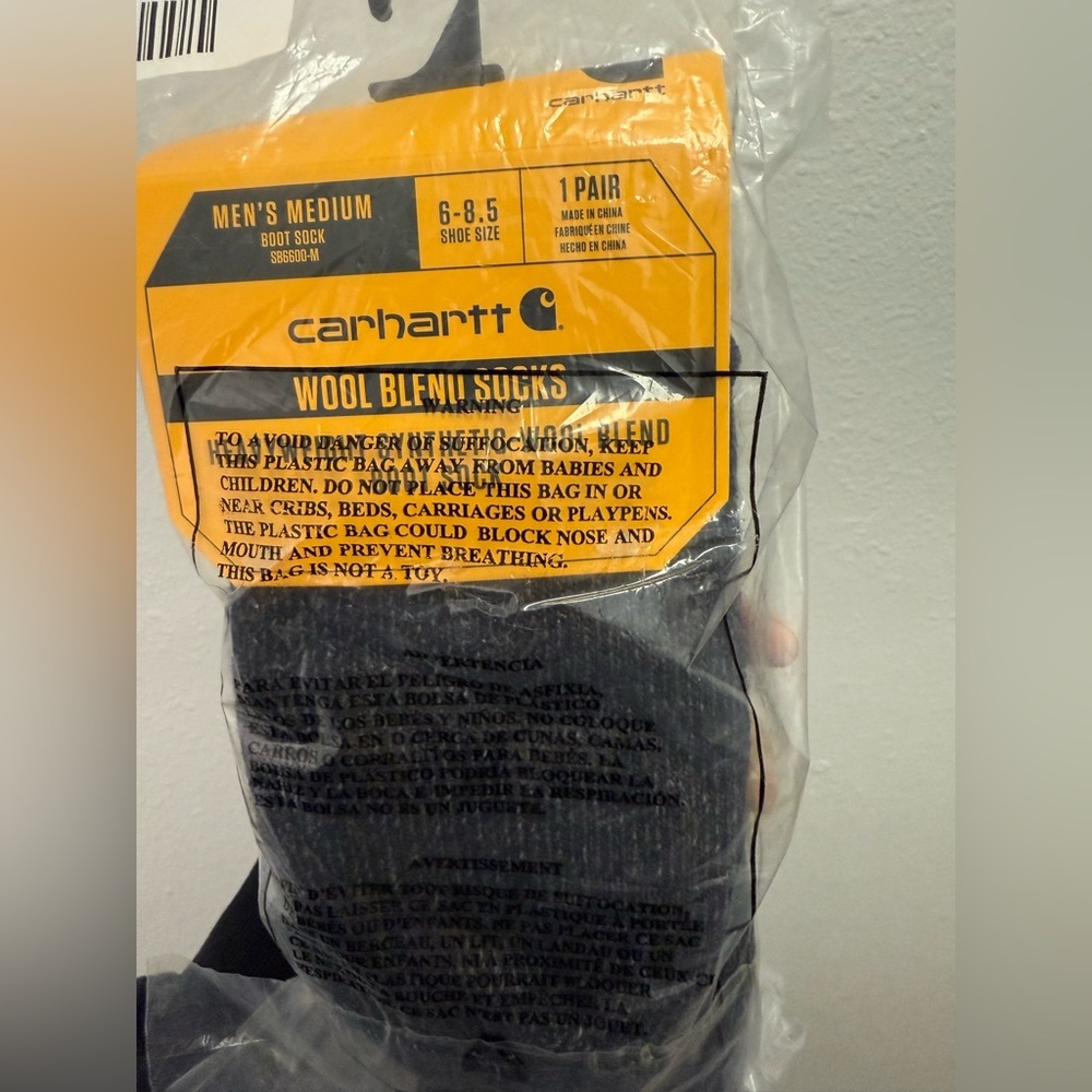 Carhartt Heavyweight Black Wool Blend Socks